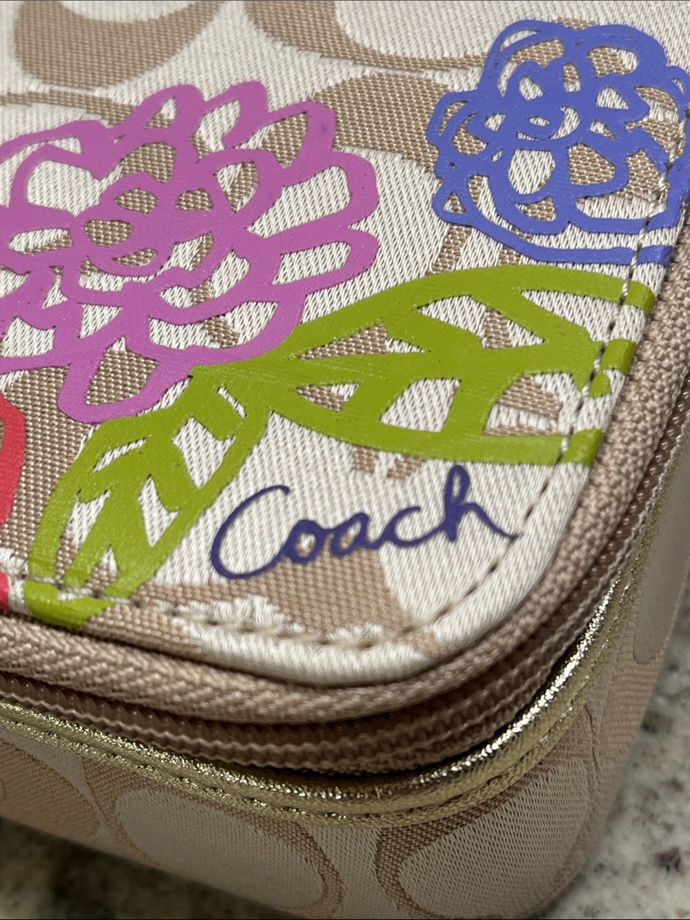 Coach Poppy Zip Around Jewelry Travel Case EUC - Picture 5 of 11